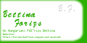 bettina forizs business card