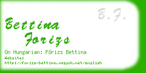 bettina forizs business card